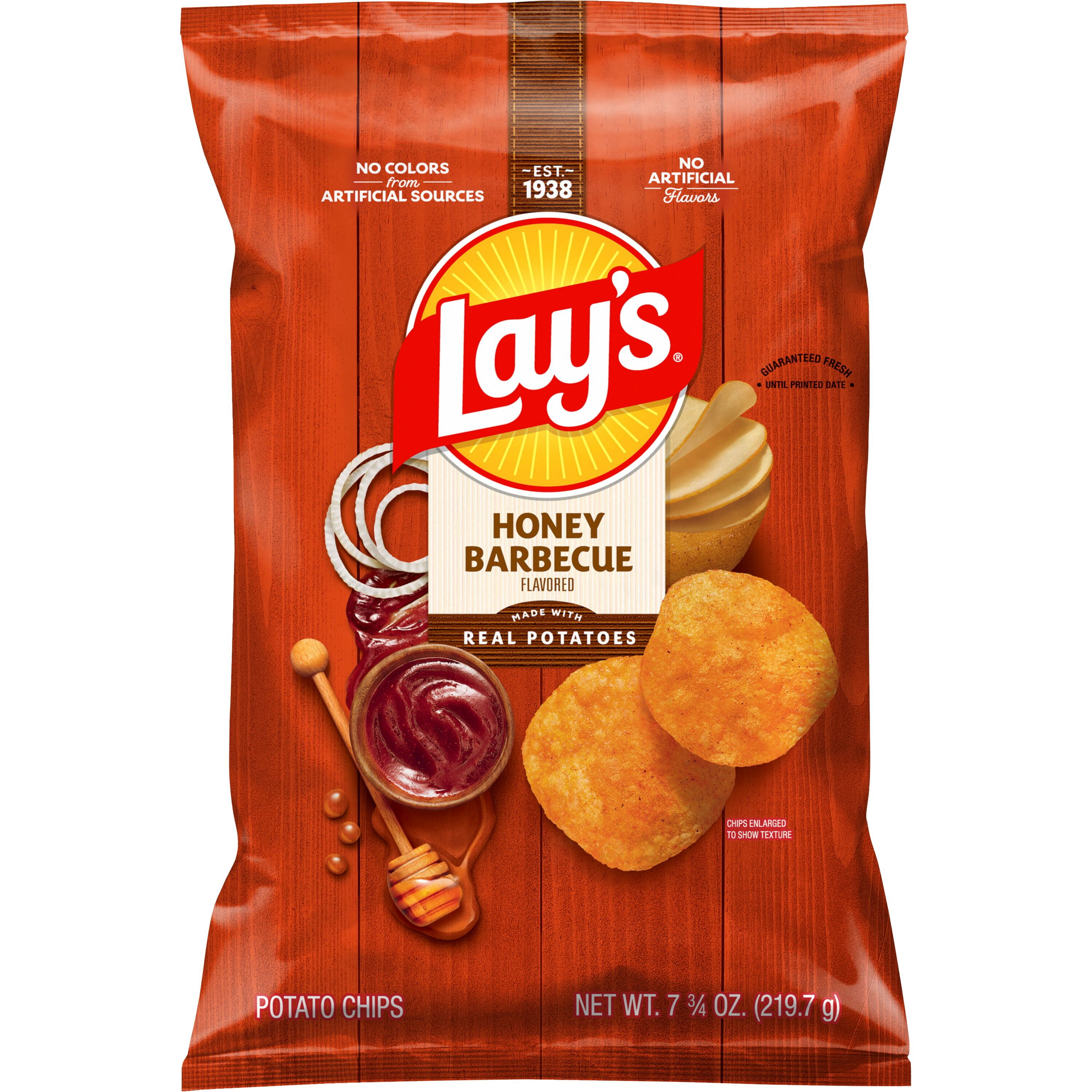 Lay's Honey Barbecue Potato Chips Bag, 7.75 oz