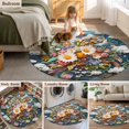 thumbnail image 5 of Round Rugs 5Ft, Boho Flower Round Area Rug Washable Indoor Throw Carpet, Retro Daisies Bohemia Floral Clouds Ethnic Soft Non Slip Circle Rug for Cabinet Bathroom Home Decor Aesthetic, 5 of 8