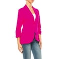 thumbnail image 3 of Women's Versatile Blazer for Work Casual Wear Ruched SleevesSingle Button, 3 of 8