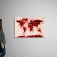 thumbnail image 2 of Great Big Canvas "World Map Paint Splashes Red"  by Michael Tompsett Black Burgundy   Wrapped Canvas Print Wall Artwork, 2 of 7