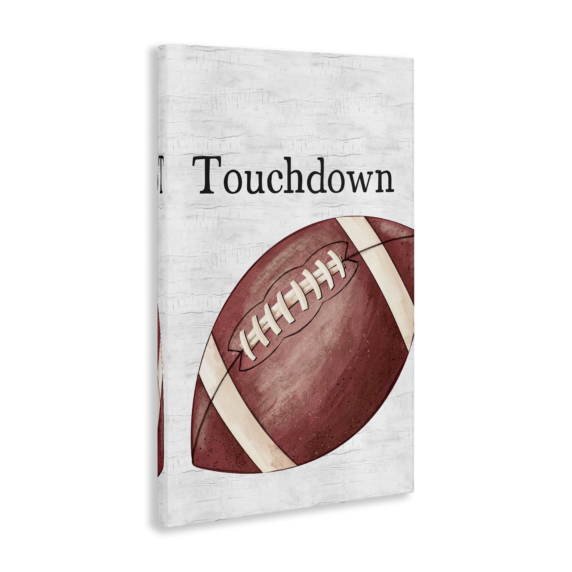 Stupell Industries Touchdown with Football Sports Painting Wrapped Canvas Art Print Wall Art, 16 x 24