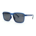 thumbnail image 2 of Polarized Rectangular Mens Gentlemanly Simple Frost Plastic Sunglasses Blue - Black, 2 of 4