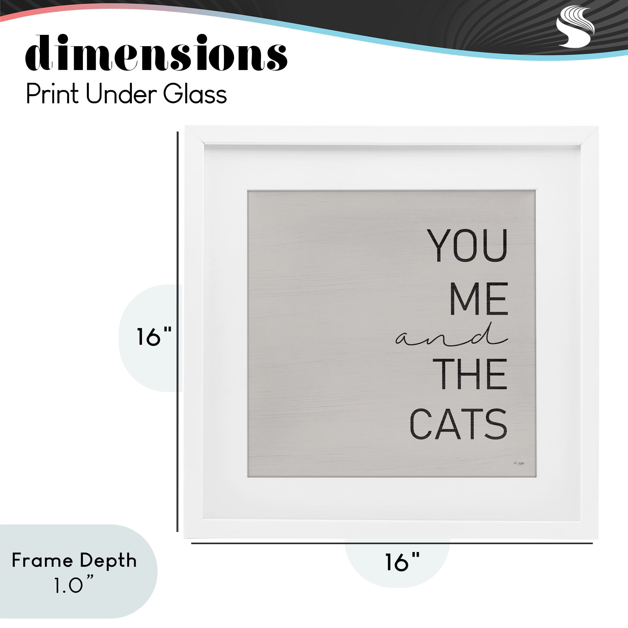 Stupell Industries Minimal You Me & Cats White Framed Print Under Glass, design by Jaxn Blvd.