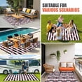 thumbnail image 4 of Cute Pink Bow Outdoor Rug for Patio/Deck/Porch, Non-Slip Large Area Rug 3 x 5 Ft, Black White Striped Preppy Aesthetic Indoor Outdoor Rugs Washable Area Rugs, Reversible Camping Rug Carpet Runner, 4 of 8