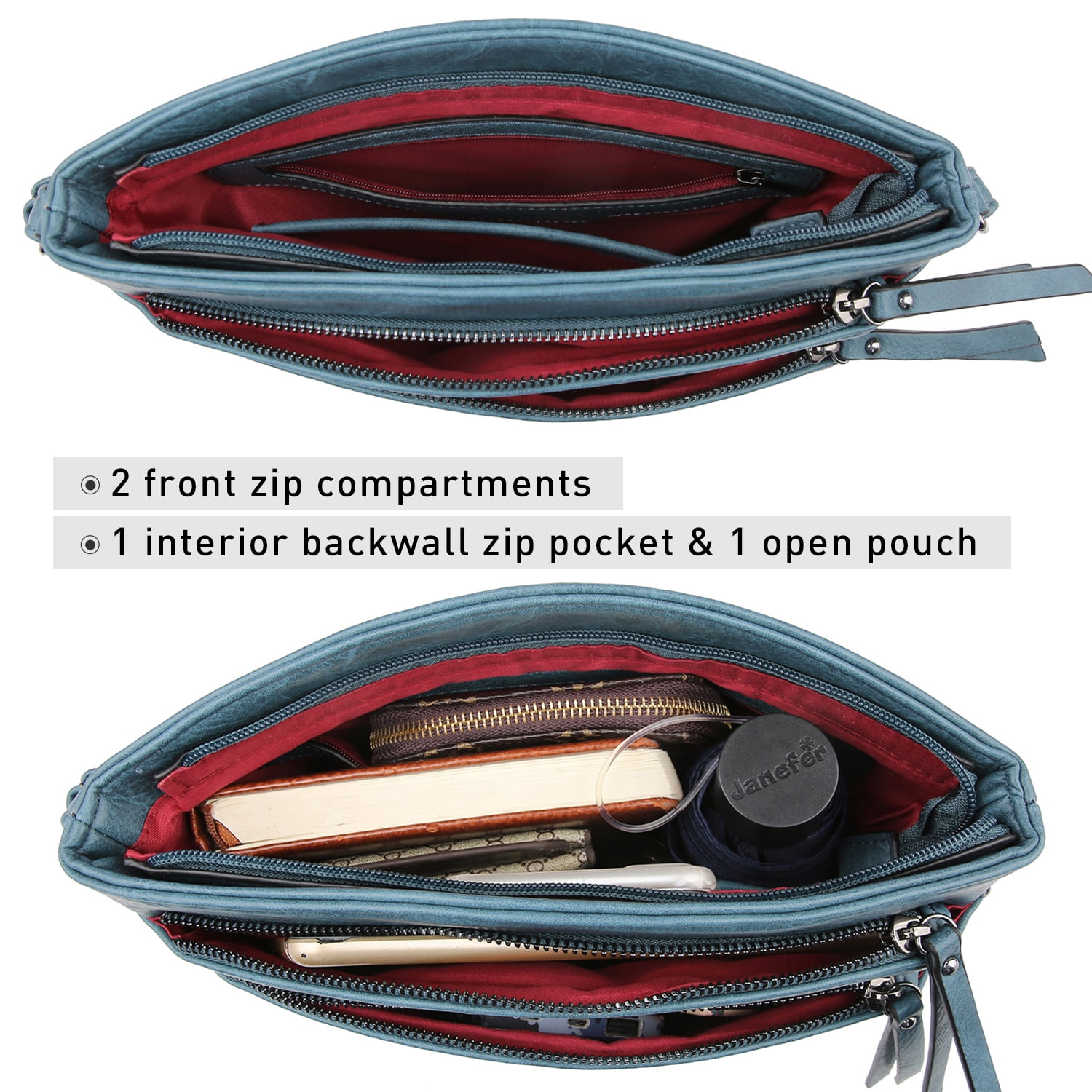 VONMAY Women's Crossbody Bags Multi-pockets Crossover Shoulder Bags