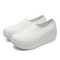 thumbnail image 4 of CaComMARK PI Womens Shoes Clearance Casual Platform Low Wedge Ankle Shoes Wide Width Comfy Slip ons Sneakers Mother's Day Gifts Cheapest Items on Sale White, 4 of 8