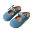 thumbnail image 3 of Girls Summer Slip On Flat Shoes Breathable Mesh Knit Upper Pearl Decor Lightweight Sole Casual Daily Walking Sneakers Gibobby,10,Blue, 3 of 7