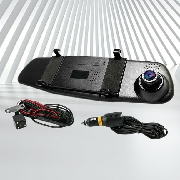 Coche Doble Lente DVR HD 1080P 4 3 Pulgadas Cámara Vídeo para Automóvil Vista Trasera Altavoz Incorporado