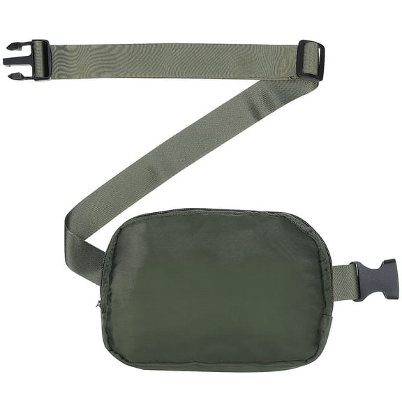 ifundom Olive Green Nylon Belt Bag with Adjustable Strap Lightweight Crossbody for Outdoor Storage