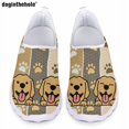 thumbnail image 1 of Doginthehole - Zapatos planos informales para mujer, de malla, ligeros, transpirables, sin cordones, con dibujos de cachorros, color blanco, 1 of 5