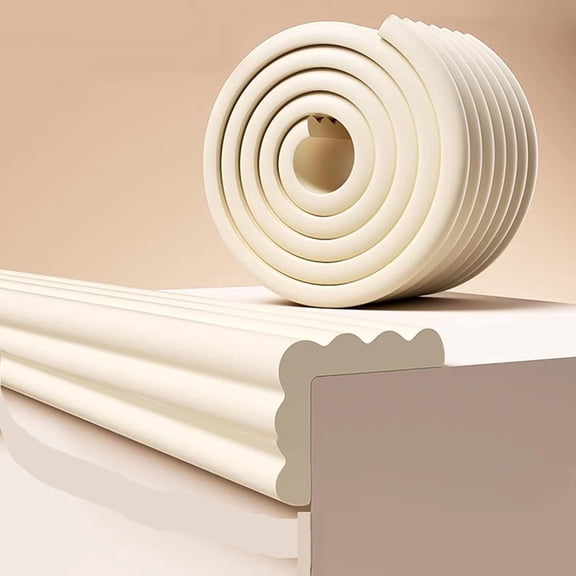 Corner Protector for Baby, 5M Widen Edge Protector with Adhesive Backing, Baby Child Proofing Foam Set and Safe for Table, Desk, Fireplace, White