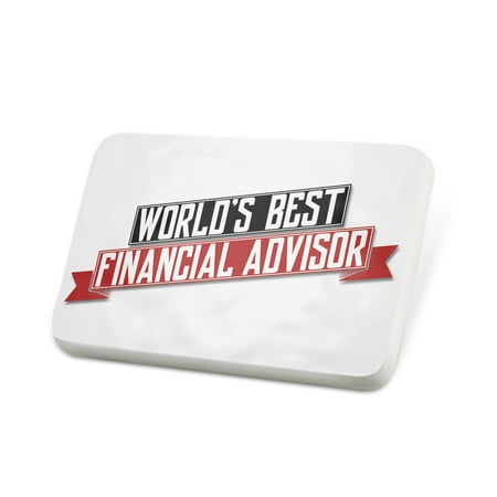 Porcelein Pin Worlds Best Financial Advisor Lapel Badge –