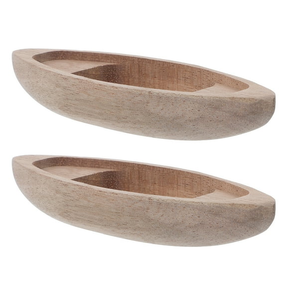 Worgeous 2pcs Mini Wooden Boat Toy Kids Small Sailboat Model Diy Craft Rustic Boat Decor Miniature Sailboats Nautical Decoration