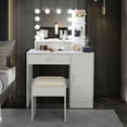 thumbnail image 5 of Smuxee Modern Drawer Vanity Set with Mirror and LED Lights,Makeup Dresser Table with 3 Shelves,White, 5 of 7