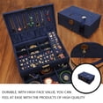 thumbnail image 2 of Seitruly Caja de almacenamiento de joyas, collares, pendientes, anillos, pulseras, brazaletes, organizador, estuche para el hogar, dormitorio, soporte de Bolsas de maquillaje Azul oscuro Seitruly CE015115-07, 2 of 6