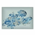 thumbnail image 1 of Zodiac Aquarius Cutting Board, Bucket with Ornamental Swirled Lines Scroll Horoscope, Decorative Tempered Glass Cutting and Serving Board, Small Size, Grey Grey Cobalt Blue, by Ambesonne, 1 of 1