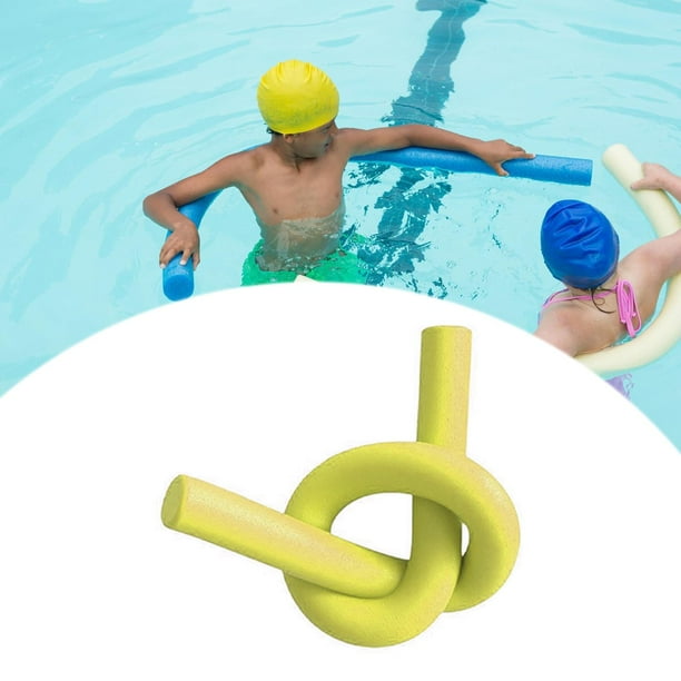Flotador de fideos de piscina, decoración para fiestas, práctica de natación, herramienta hueca, fideos de agua, núcleo sólido, varilla de espuma de Amarillo