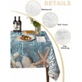 thumbnail image 2 of Blue Jellyfish Coastal Table Cloth, Summer Beach Nautical Starfish Coral Waterproof Tablecloth for Rectangle Tables, Reusable Washable Fabric Table Cover for Restaurant Kitchen Dining Tables 60"x120", 2 of 6
