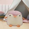 thumbnail image 6 of Penguin Footstool Footrest Stool Sofa Footrest cartoon with Padded Seat Shoe Changing Stool for Bedroom Home Living Room Entryway Children Pink, 6 of 8