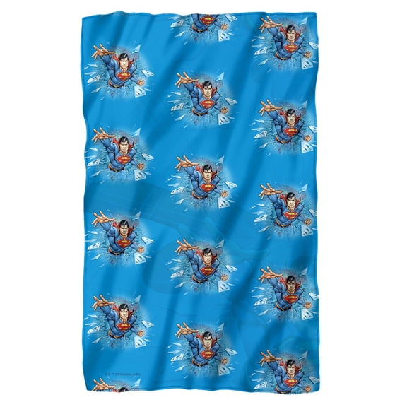 Superman Breaking Through Ice Officially Licensed Fleece Blanket 36' x 58'