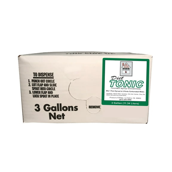 Willtec Diet Tonic Soda Syrup Concentrate, 3 Gal.