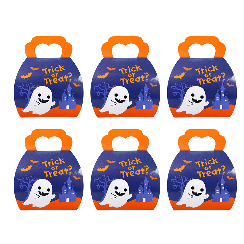 10pcs Flying Ghost Candy Case Portable Halloween Candy Box Biscuit Boxes Paper Container DIY