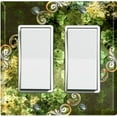 thumbnail image 1 of Metal Light Switch Plate Cover Elegant Green Floral Frame Damask DAM072, 1 of 13