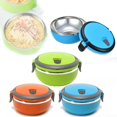 thumbnail image 3 of Stainless Steel Round 1 Layer Insulated Food Thermal Containers Lunch Box Case, 3 of 4