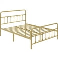 thumbnail image 3 of Yaheetech Classic Iron Platform Bed Frame with High Headboard and Footboard, Full, Antique Gold, 3 of 7