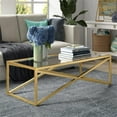 thumbnail image 4 of Henn&Hart 54 in. Brass Metal Coffee Table, 4 of 8