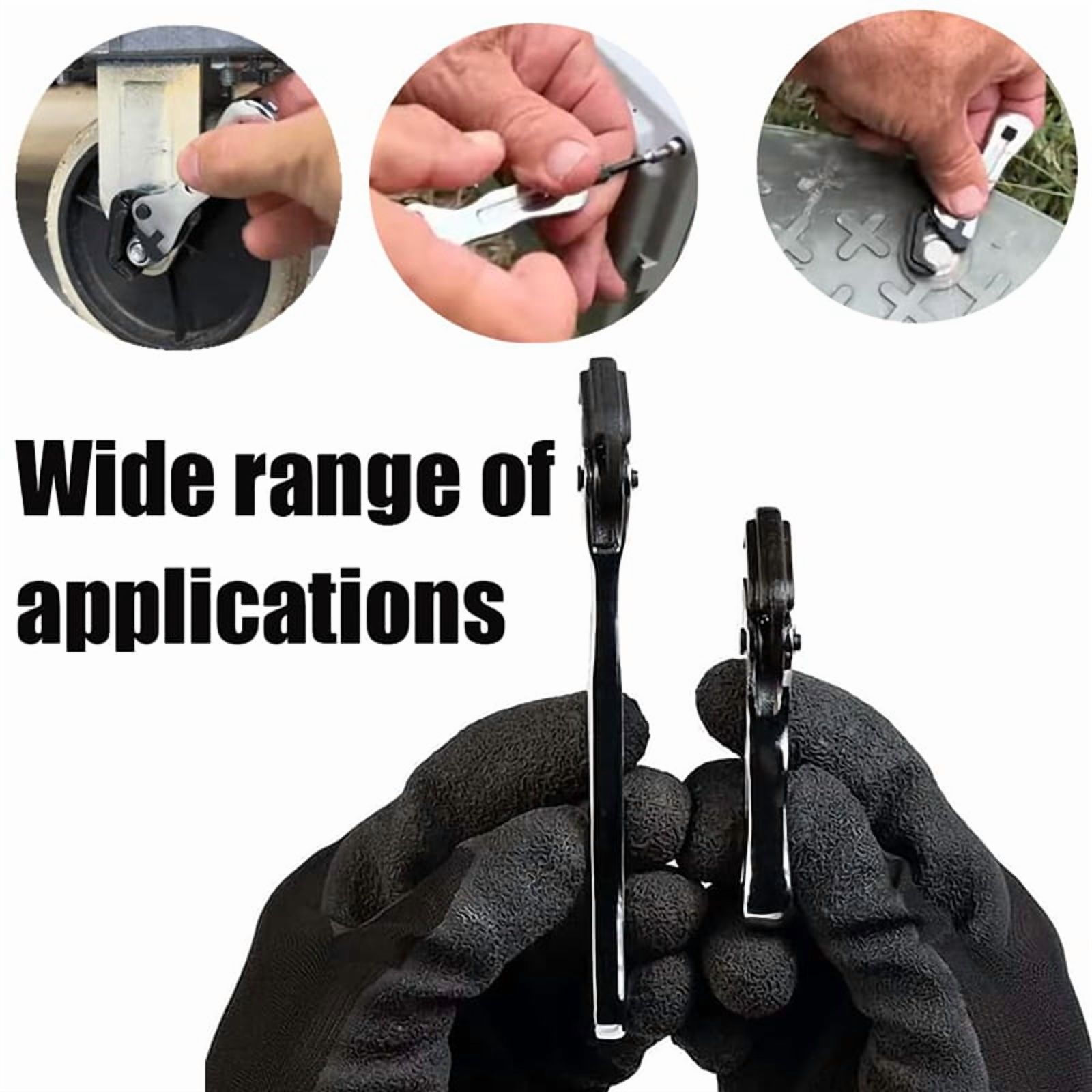 Micro Self-Adjusting Wrench – 2-in-1 Mini Stubby Wrench With Screwdriver Head, Compact Pipe Vise For Tight Spaces, 5" Portable Metal Tool