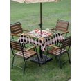thumbnail image 3 of Outdoor Tablecloth with Umbrella Hole and Zipper, Pink Christmas Square Table Cloth 60x60 Inch Waterproof Tablecloth, Xmas Winter Gnomes Black Buffalo Plaid Picnic Table Cover for Patio Camping, 3 of 7