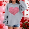 thumbnail image 5 of Fesfesfes Valentines Day Heart Print Hooded Pullover Long Sleeve Sweatshirt for Kids Boys Girls Casual Zip Up Hoodie with Pockets Cozy Fleece Tops for Children(Gray,13 Years), 5 of 8