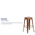 thumbnail image 6 of BizChair Commercial Grade 4 Pack 30" High Backless Copper Indoor-Outdoor Barstool, 6 of 14