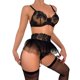 thumbnail image 1 of Gibobby Sujetador De Encaje Para Mujer Lencería de Malla Sexy para Mujer Conjunto de Ropa Interior de Vendaje Envoltura de Pecho Bragas Huecas Conjunto de Sujetadores(Negro, M), 1 of 5