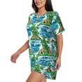 thumbnail image 2 of Wukai Hawaii Palms Women's Pajama Set,Short-Sleeve Top and Shorts with Elastic Waistband and Pockets for Loungewear, Yoga, and Casual Wear-Medium, 2 of 8
