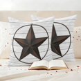 thumbnail image 3 of Western Texas Star Barn Pillow Covers 2 Pack Rustic Wood Grain Pillowcase Waterproof Outdoor Throw Pillow Cover for Patio Garden Square Cushion 26”x26”, 3 of 9
