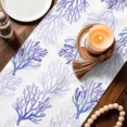 thumbnail image 3 of Coastal Purple Coral Table Runner 72 Inches, Nautical Ocean Seaside Beach Bed Runner Dresser Scarves Tabletop for Indoor Outdoor Parties/Ceremony/Banquet, 14" x 72", 3 of 9