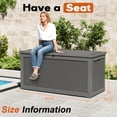 thumbnail image 2 of Nihsuao 260 Gallon Large Deck Box, Lockable Resin Outdoor Indoor Storage Box with Handles, Waterproof UV Resistant for Patio Furniture Cushions, Garden Tool, Pool Float, Gray, 2 of 7
