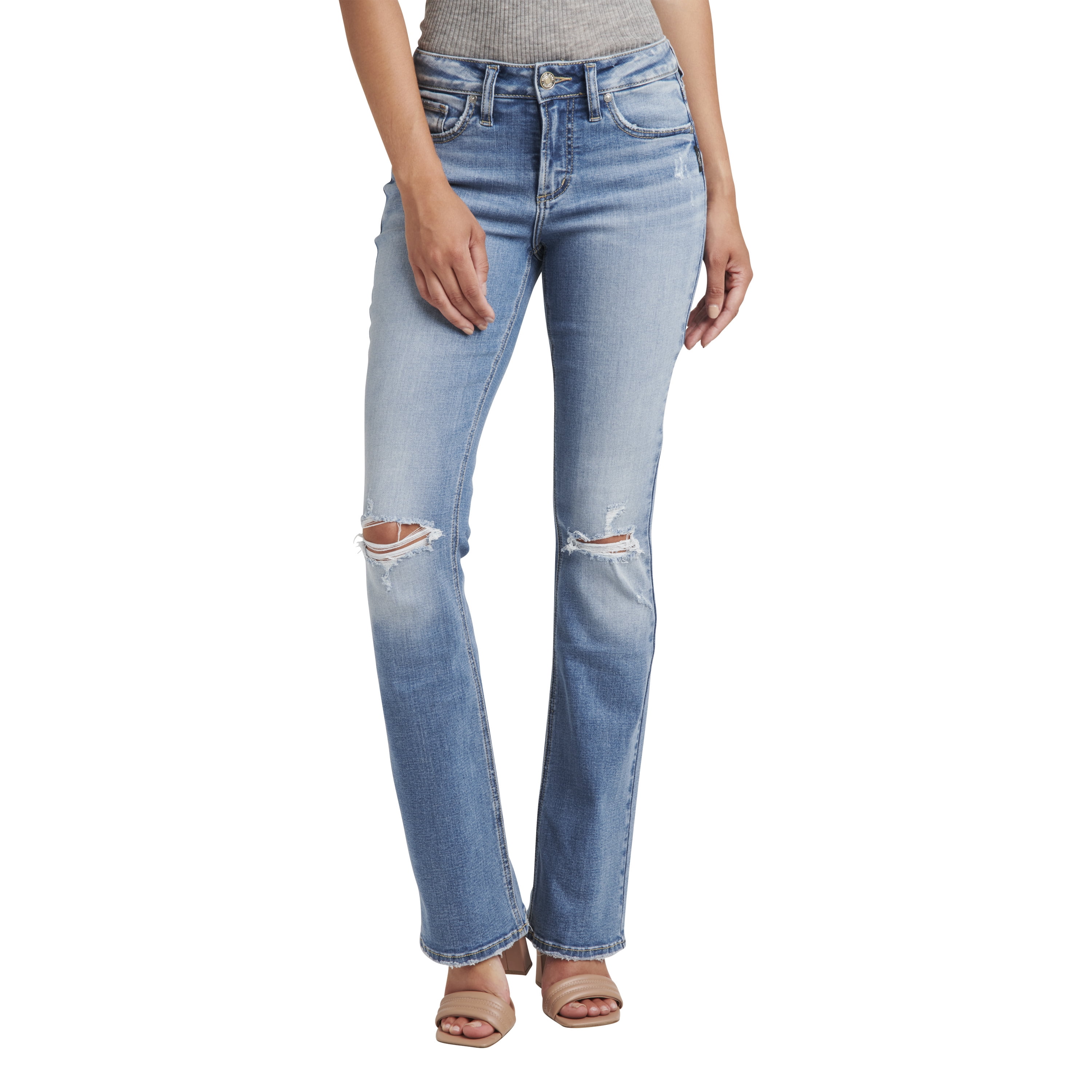 Silver Jeans Co. Women's Suki Mid Rise Slim Bootcut Jeans, Waist Sizes ...