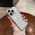 thumbnail image 3 of Luxury Transparent Shockproof Phone Case For iPhone 15 14 13 12 11 Pro Max X XR XS 7 8 Plus SE3 Mini Hard Plastic PC Clear Cover, 3 of 5