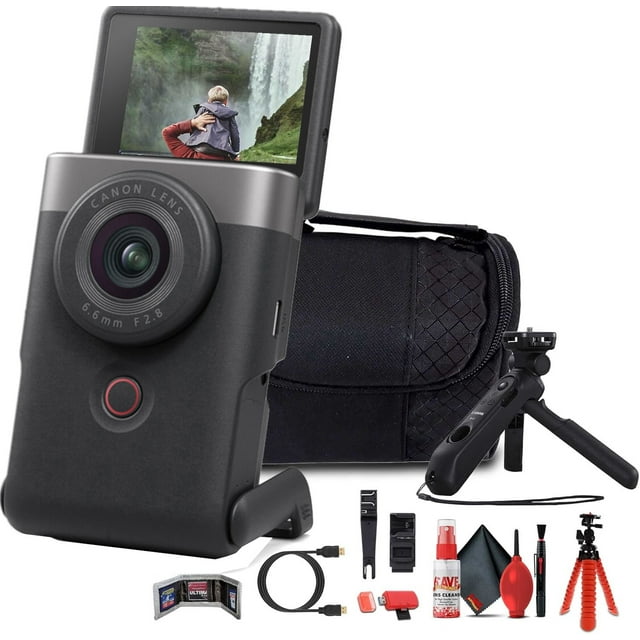 Canon PowerShot V10 Content Creator Compact Vlogging Camera (Silver) + More(International Model)