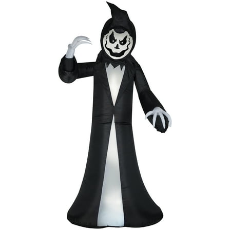 Gemmy Animated Airblown Inflatable Reaper, 9.5 ft Tall, Black