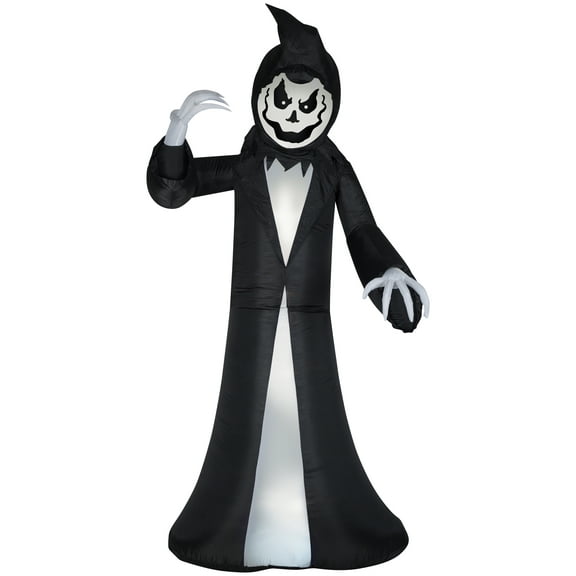 Gemmy Animated Airblown Inflatable Reaper, 9.5 ft Tall, Black