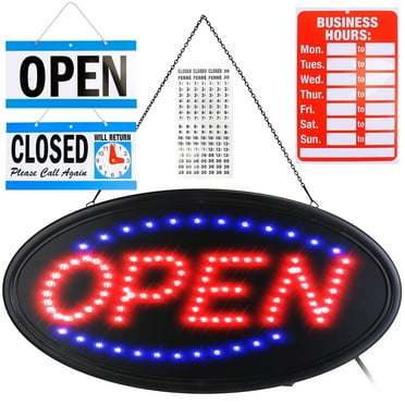 Moclever LED Open Signs for Business, 1.23lbs Business Neon Open Sign, 18.7x9.45in