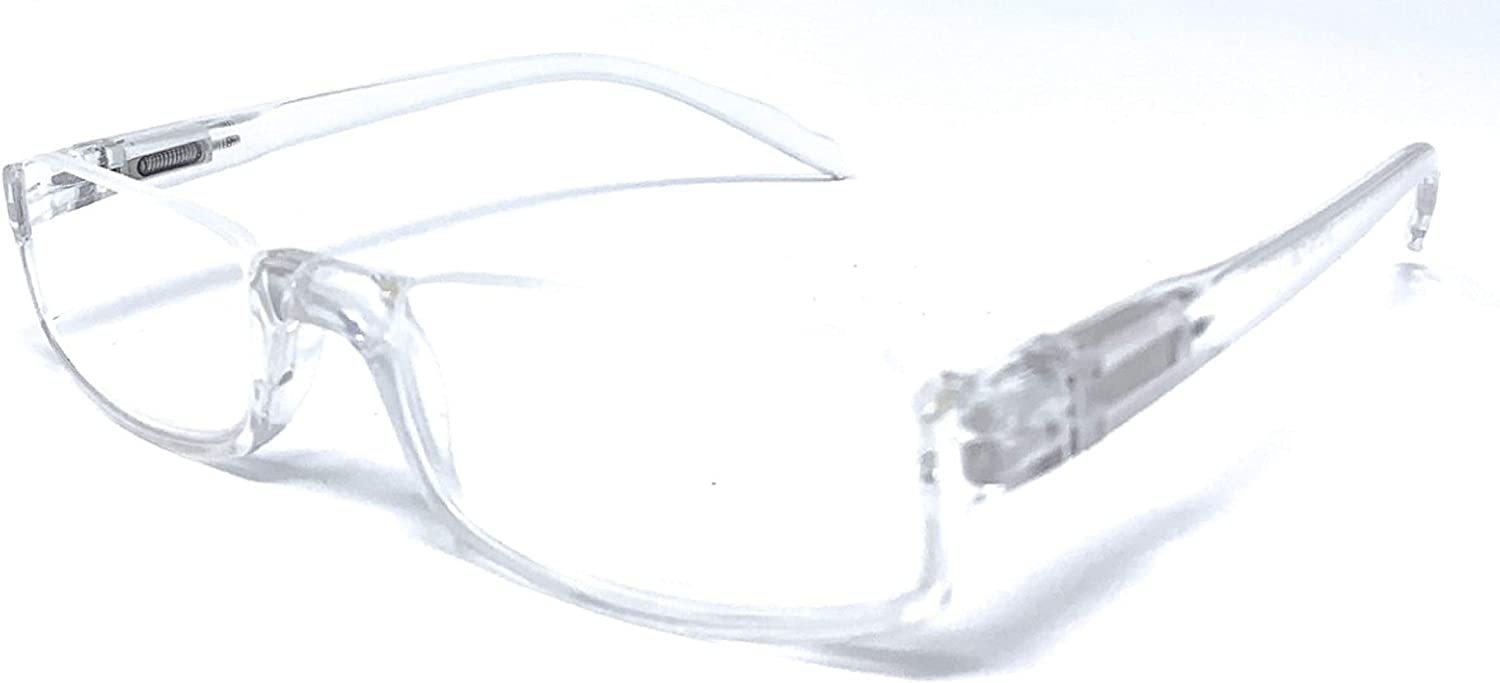 The  Half Frame Reading Glasses, Unisex Semi Rimless Readers + 2.50 Clear
