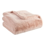 Better Homes & Gardens Faux Fur Throw, 50"x 60", Blush