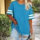 thumbnail image 4 of Mujeres Más Tamaño de Manga Larga Tops Cuello Redondo Camisa Casual Camiseta Top para la Primavera Verano Uso Diario Más Tamaño Casual Tops, 4 of 5