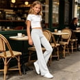 thumbnail image 6 of Mifsaly Girls Flare Yoga Pants Kids High Waisted Elastic Waist Bootcut Leggings Comfortable Soft Stretch Athletic Running Dance Bell Bottoms, 6 of 8