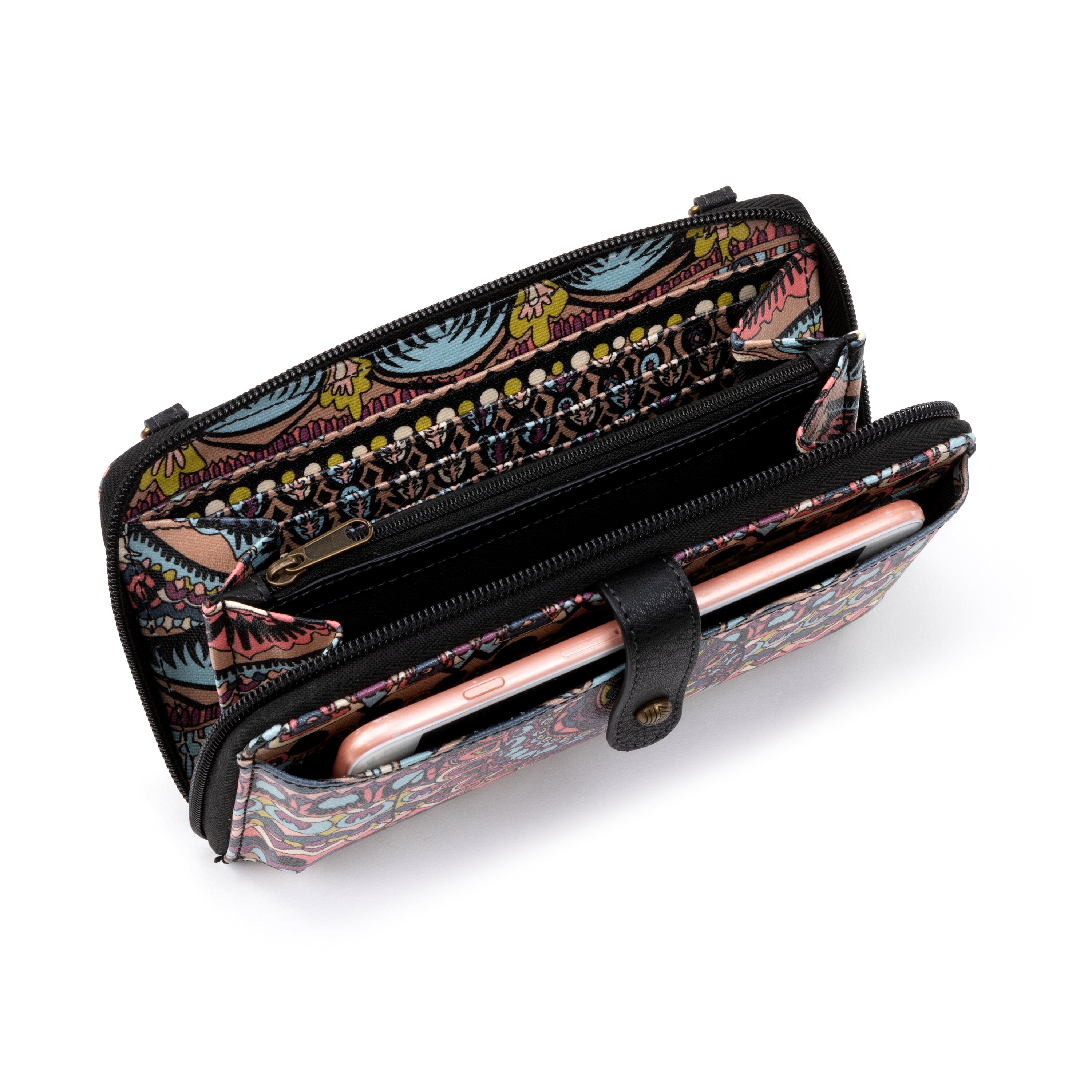 Sakroots Artist Circle Smartphone Crossbody , Cotton Coated Canvas